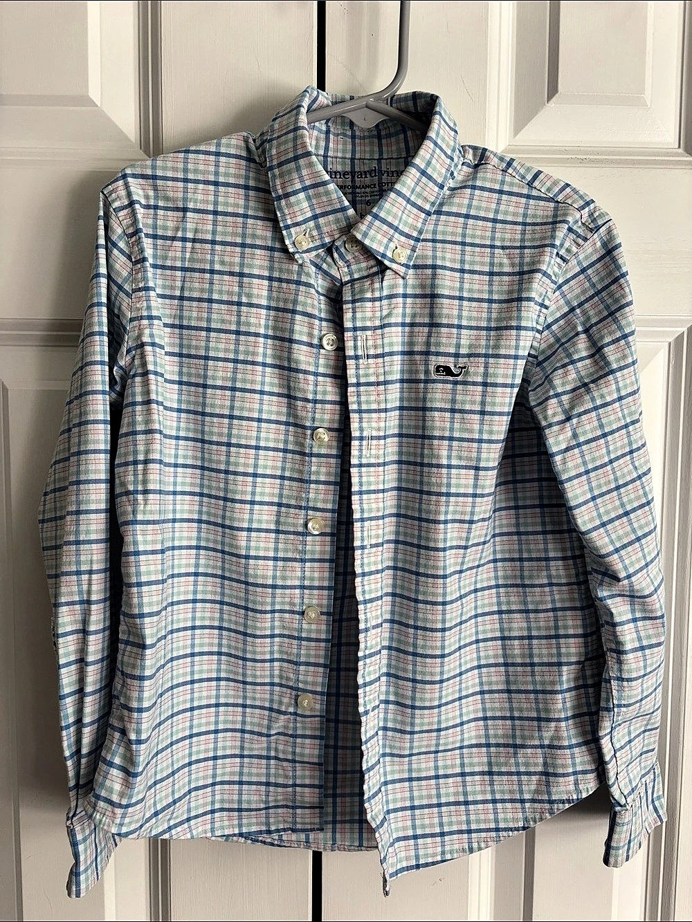 Vineyard Vines Plaid Performance Button Down Size 6 Like New